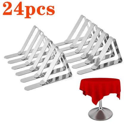 Stainless Steel Anti-Slip Tablecloth Clips - Secure Your Tables with Non-slip Clamps for Weddings, Camping, and More