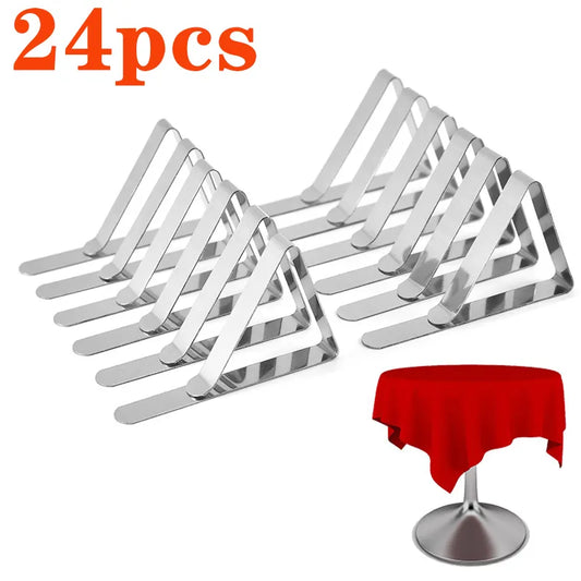 Stainless Steel Anti-Slip Tablecloth Clips - Secure Your Tables with Non-slip Clamps for Weddings, Camping, and More