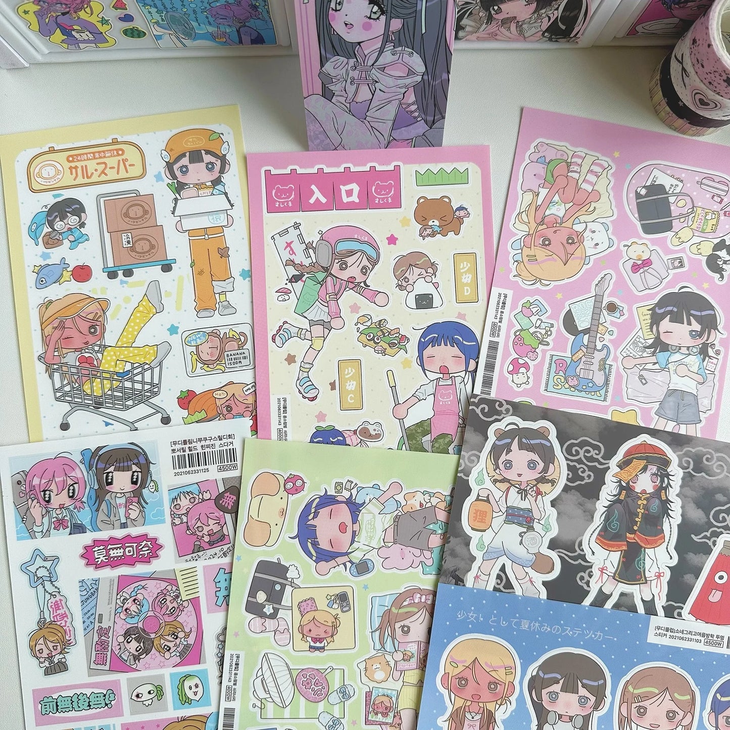 Cute Shibuya Girl Kawaii Stickers – Y2K Cartoon Scrapbook & Diary Decorative Stickers