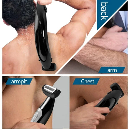 Electric Back Shaver for Men – USB Rechargeable Waterproof Back Hair Trimmer with Extended Handle