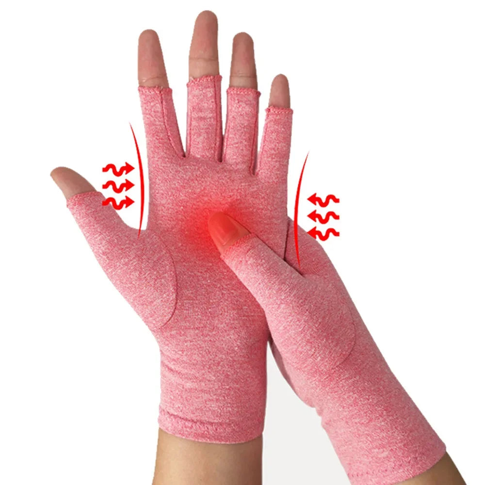 Compression Arthritis Gloves – Wrist Support Therapy, Joint Pain Relief, Half-Finger Gloves for Cycling & Daily Use