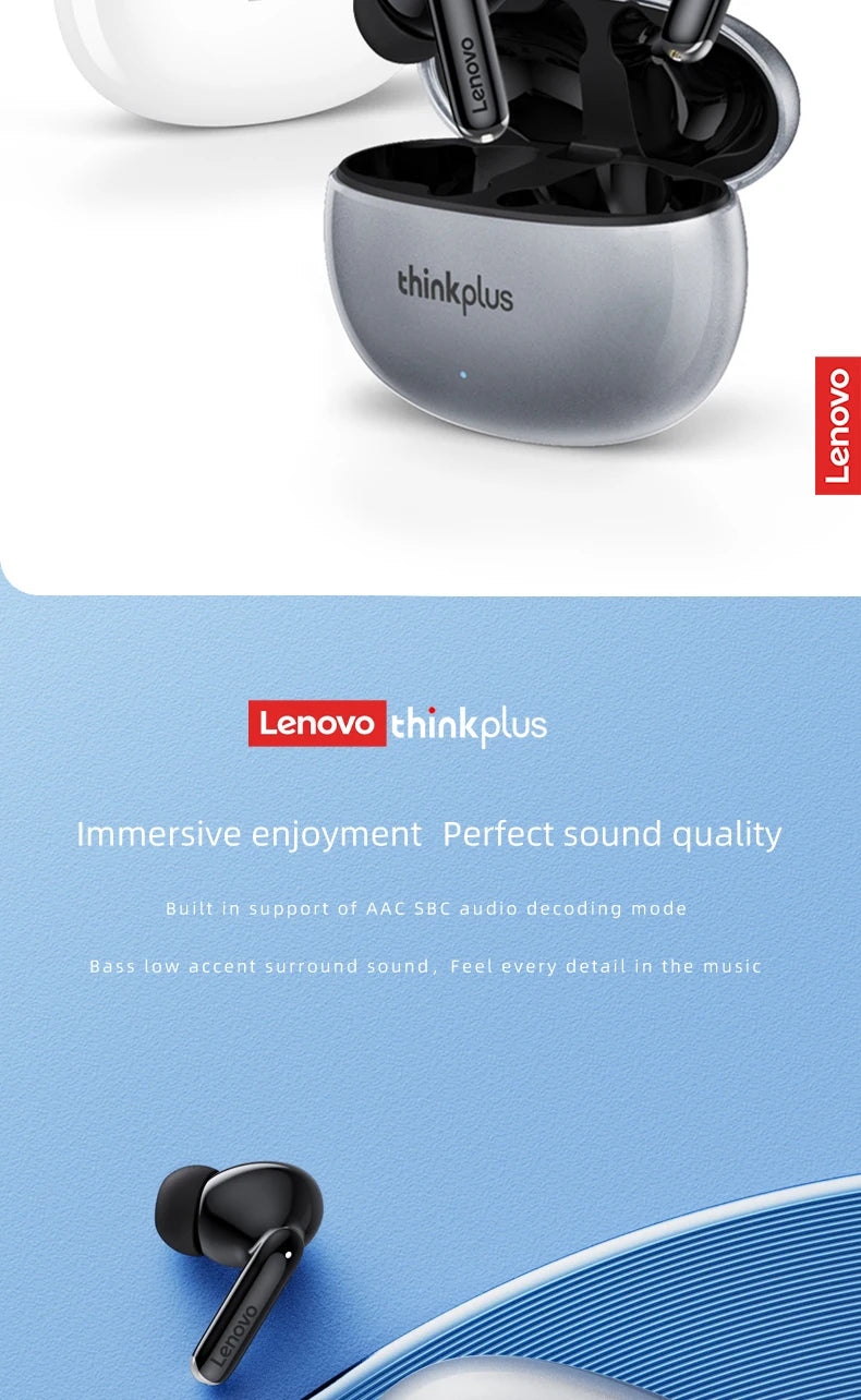Lenovo Thinkplus XT88 In-Ear Bluetooth Earphones — Dual Mic, Stereo Noise Reduction, Bass HiFi Touch Earbuds