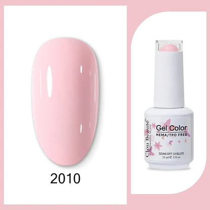 Clou Beaute 15ml Gel Nail Polish Set – Red Black White Green Neon UV Soak-Off Semi-Permanent Nail Varnish Base & Velvet Top Coat
