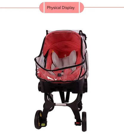 4-in-1 Baby Stroller Safety Seat — Multifunctional Children’s Stroller with Rain & Windproof Cover
