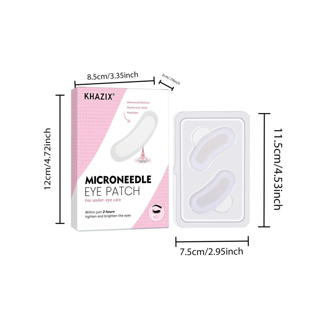 Retinol Microneedle Eye Patches - Hyaluronic Acid & Peptide Treatment for Crow's Feet and Fine Lines, 1 Pair
