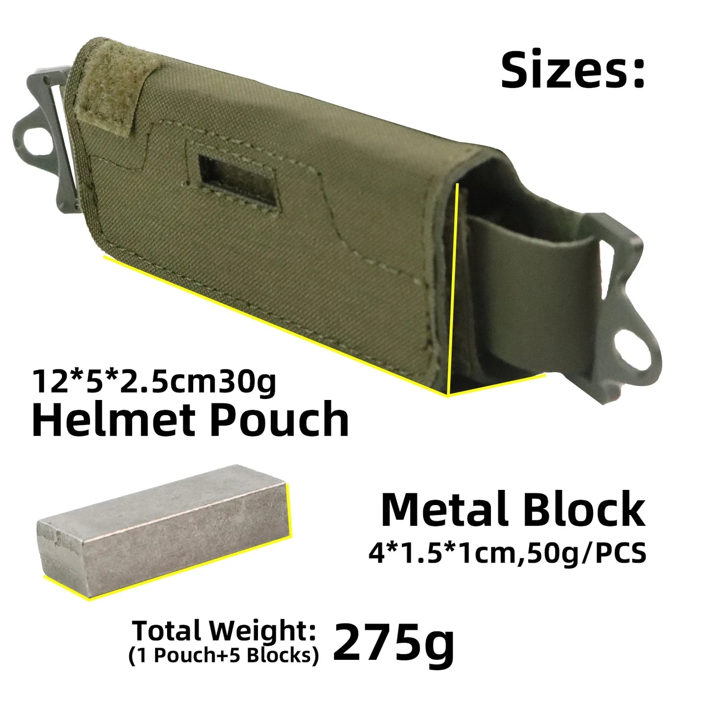 BOOIU Tactical Helmet Counterweight Bag – Balance Kit with 5 Counter Blocks for OPS FAST PJ MH Helmets