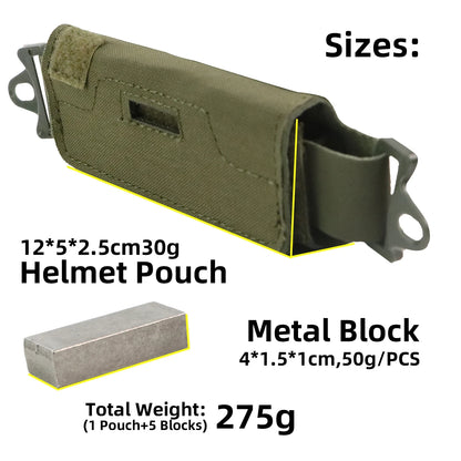 BOOIU Tactical Helmet Counterweight Bag – Balance Kit with 5 Counter Blocks for OPS FAST PJ MH Helmets
