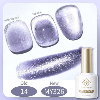 BORN PRETTY Cat Magnetic Gel Nail Polish 117 Colors 10ml Full Coverage Semi-Permanent Soak-Off Nail Varnish for Salon Manicure Glitter Cat Eye Nails