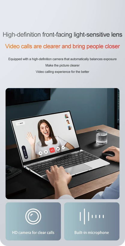 14.1" Ultra-Slim Laptop — Intel N3700 | 16GB RAM | 2TB SSD | 1920x1080 FHD | Windows 11 Pro