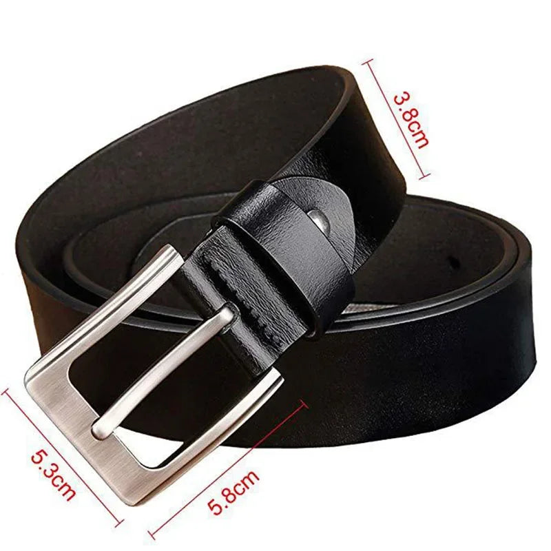 CEXIKA 2024 Men’s Genuine Leather Belt – Luxury Designer Waist Belt (140-170cm, High Quality Split Leather)