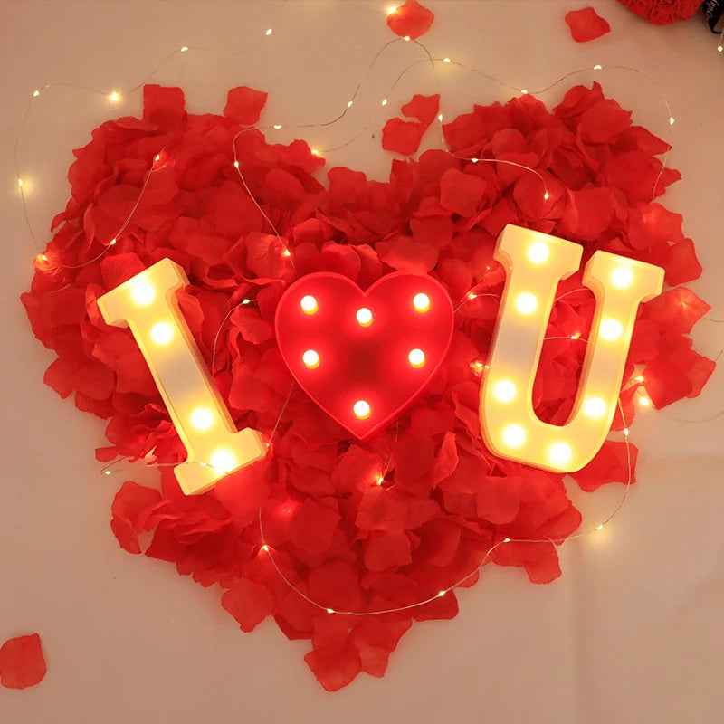 Wedding Decorative Name Letters - LED Alphabet Lights, Luminous Number Lamp for Night Light, Party, Baby Bedroom, and Home Decoration