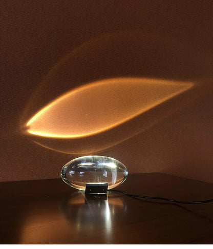 Italian Designer LED Table Lamp – Crystal 'Eye of the Sky' Egg-Shaped Night Projector for Living Room & Bedroom Decor