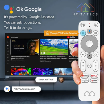 HOMATICS 4K TV Stick – Google Certified, Netflix, 2GB+32GB, Dolby Atmos, Amlogic S905Y4, WiFi Streaming Box