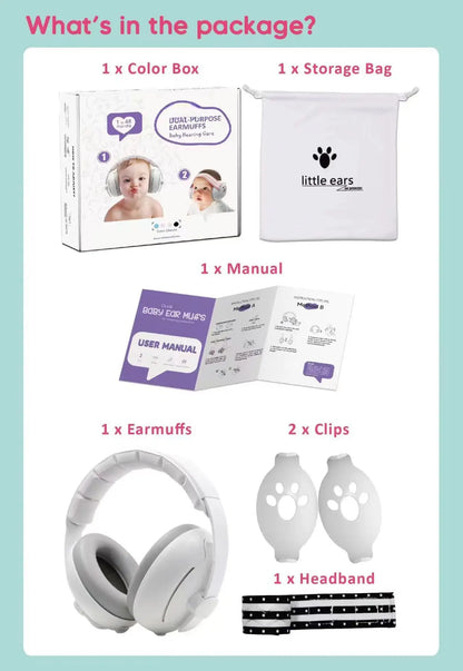 2 in 1 Baby Ear Protection Noise Cancelling Headphones – Convertible Design Earmuffs for Improved Sleep