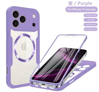Magnetic 360° Clear iPhone Case - Full Protection with Screen Film Cover for Pro & Pro Max Models