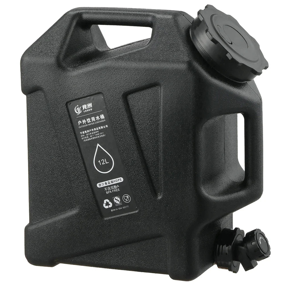 12L Portable Camping Water Container – Large Capacity Outdoor Water Bucket with Detachable Faucet for Picnic & Travel