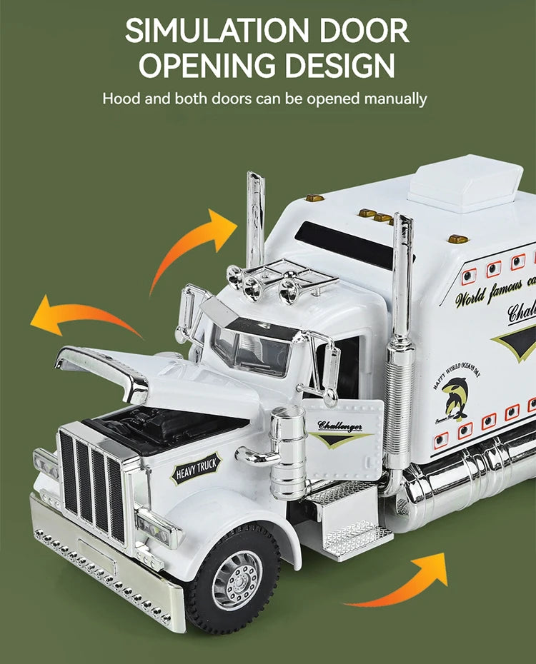1:24 Scale Peterbilt 389 Tractor Trailer Toy – Lonestar Design Pre-Built Semi Truck with Realistic Functions for Kids