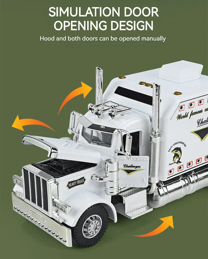 1:24 Scale Peterbilt 389 Tractor Trailer Toy – Lonestar Design Pre-Built Semi Truck with Realistic Functions for Kids