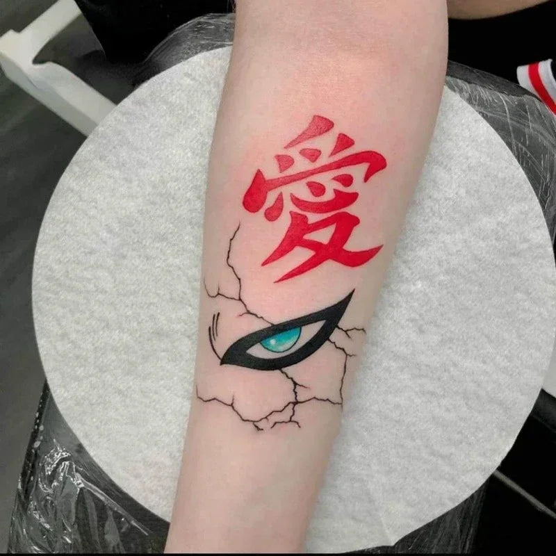 Gaara Anime Large Waterproof Temporary Tattoo — Oversized Cosplay Body & Arm Sticker