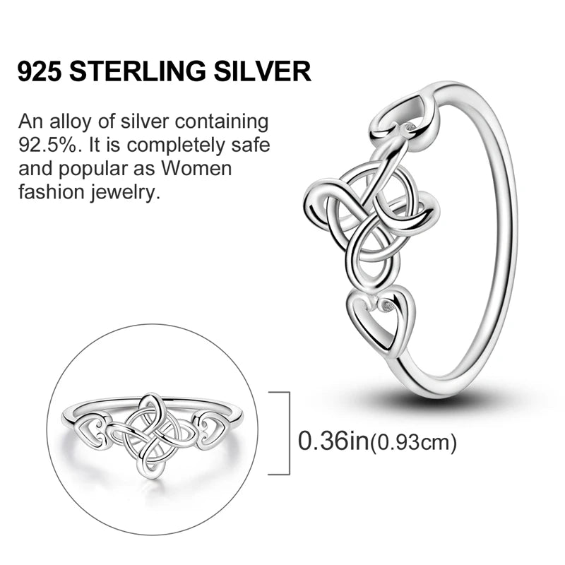 925 Sterling Silver Ring – Infinite Love Star & Moon Design for Women, Wedding Jewelry Gift