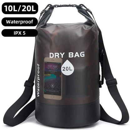 Waterproof Dry Bag - 10L/20L Storage Pack for Swimming, Trekking, Rafting, Kayaking & Boating