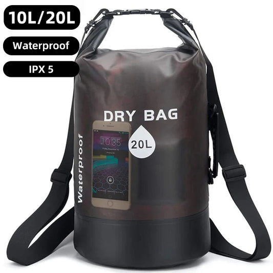 Waterproof Dry Bag - 10L/20L Storage Pack for Swimming, Trekking, Rafting, Kayaking & Boating