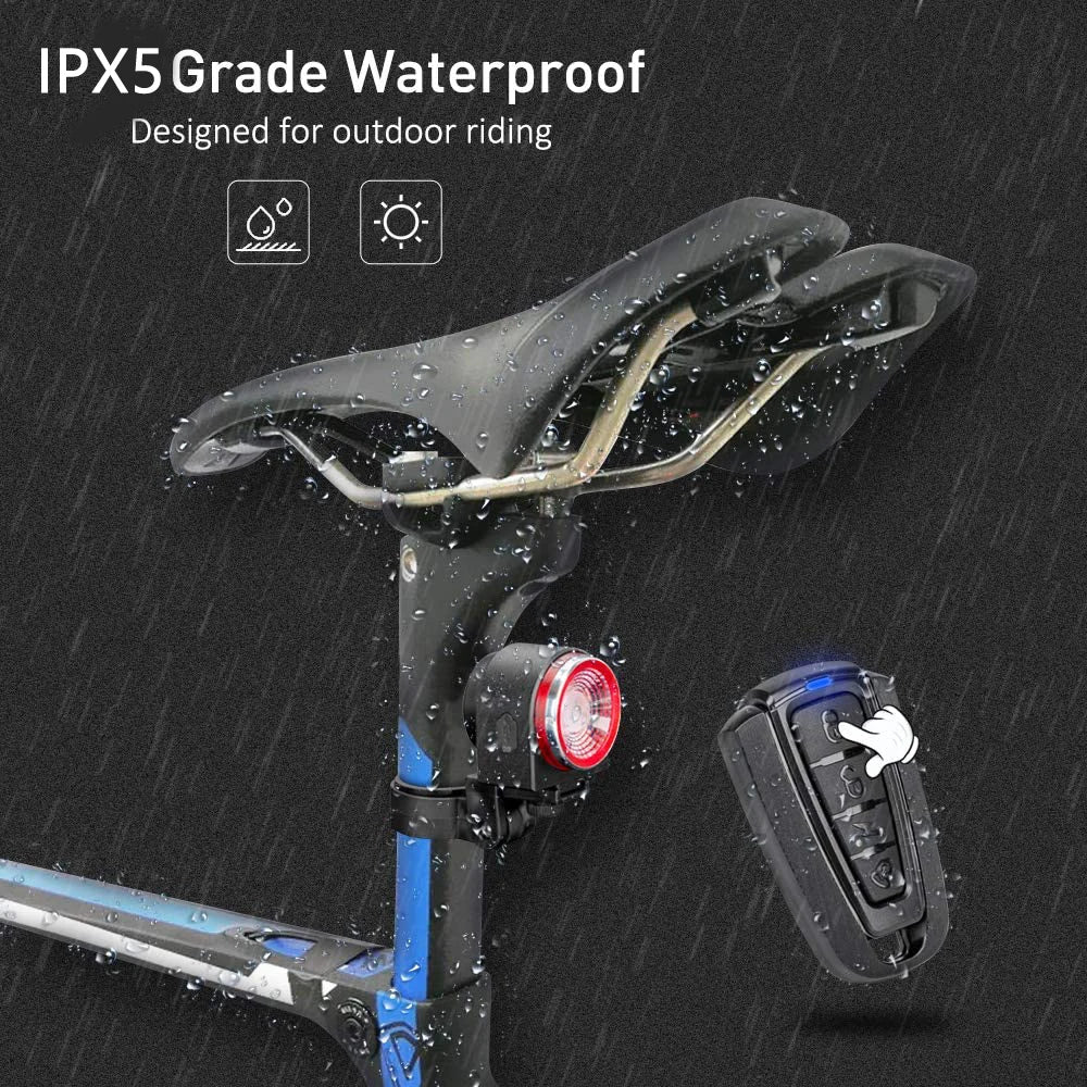 Elecpow A8Pro Bike Alarm Taillight - USB Charging, IPX65 Waterproof, Brake Sensing, Anti-Theft Bicycle Rear Light