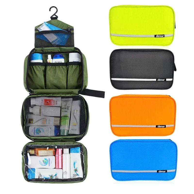 Large Waterproof Hanging Toiletry Bag – Foldable Travel Organizer for Men & Women, Cosmetic & Makeup Storage Bathroom Kit with Multiple Compartments