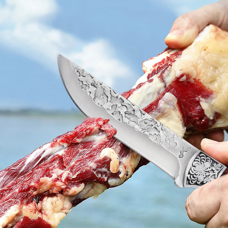 Forged Stainless Steel Cleaver Knife - Versatile Kitchen Chef, Meat, Fruit, BBQ, and Boning Knife with Cover