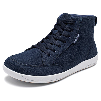 HOBIBEAR Mid-Top Barefoot Shoes – Unisex Wide Toe Canvas Sneakers for Walking & Outdoor