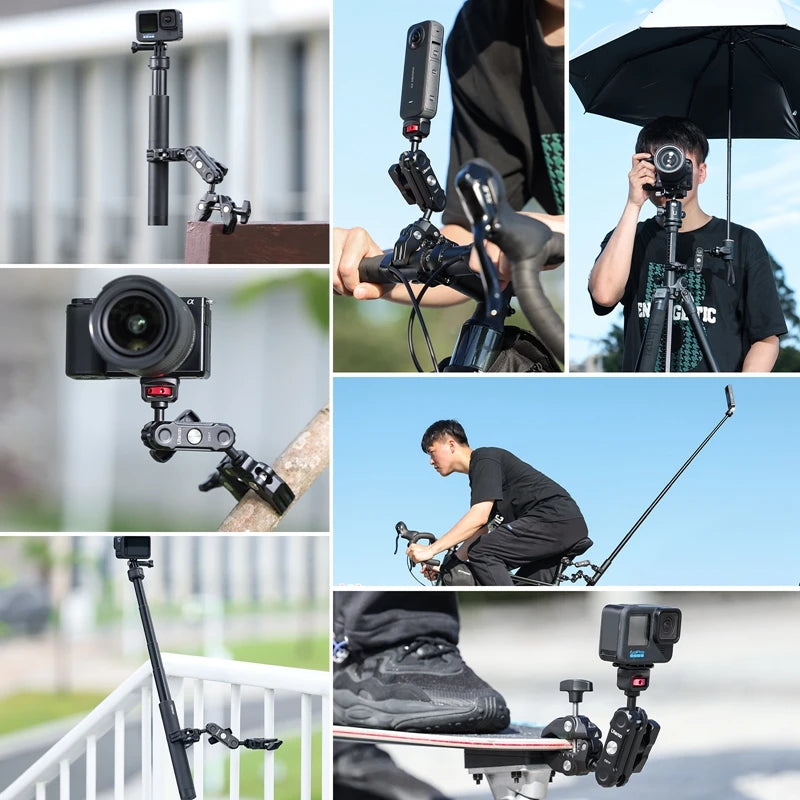 Ulanzi CO17 Super Clamp with 360° Dual-Head Magic Arm & Arri Adapter for Panoramic Camera, LED Light, and Umbrella