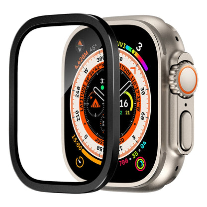 Tempered Glass Screen Protector for Apple Watch Ultra 2 49mm – Anti-Scratch HD Full Film with Metal Bumper, iWatch Ultra Accessories