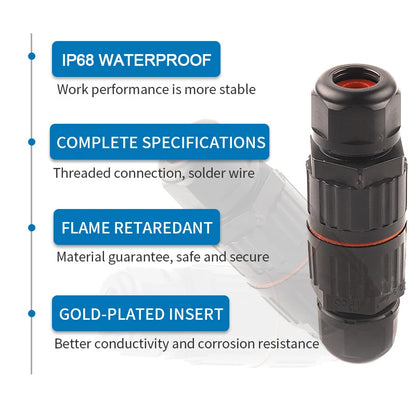 IP68 Waterproof Wire Connector Junction Box – 2/3/5 Pin Quick Push-In Terminal for 4-10mm Outdoor Cables