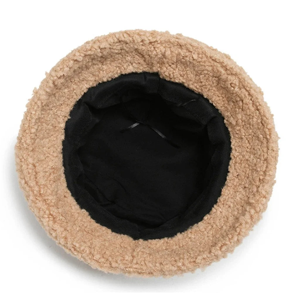 Unisex Winter Fleece Bucket Hat – Warm Cold-Resistant Fashionable Fisherman Cap with Sunshade