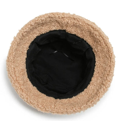 Unisex Winter Fleece Bucket Hat – Warm Cold-Resistant Fashionable Fisherman Cap with Sunshade