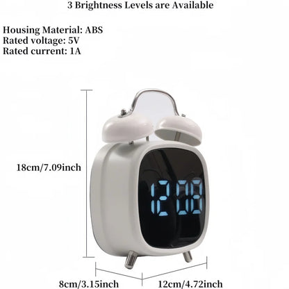 LED Digital Alarm Clock – Voice Control, Date & Temperature Display, Adjustable Brightness & Snooze, 12/24H Table Clock