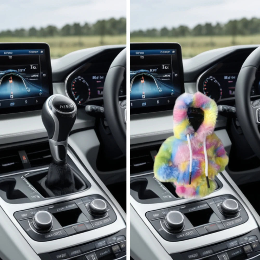 Universal Car Gear Shift Lever Cover – Sweatshirt Style Shifter Knob Hoodie for Car Decoration