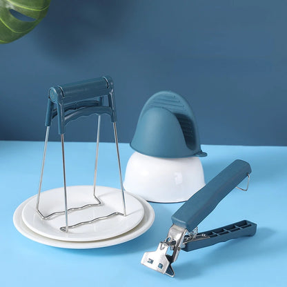 Anti-Scalding Clip Dish Clamp Steamer Gripper - Silicone Gloves, Microwave Oven Tray Non-Slip Pan Gripper Clip, Kitchen Accessories