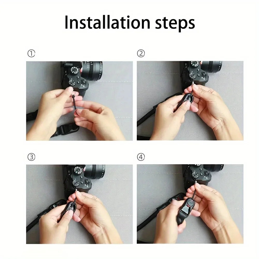 Quick-Release Camera Strap - Adjustable Round Rope Shoulder & Neck Strap for DSLR and Mirrorless Cameras