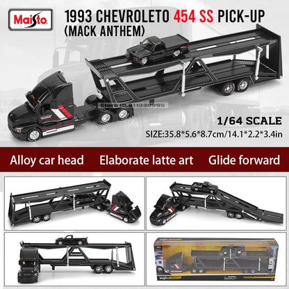 Maisto 1:64 Mack Anthem & LoneStar Trailer Model — Alloy Diecast Transport Simulation Car Collection