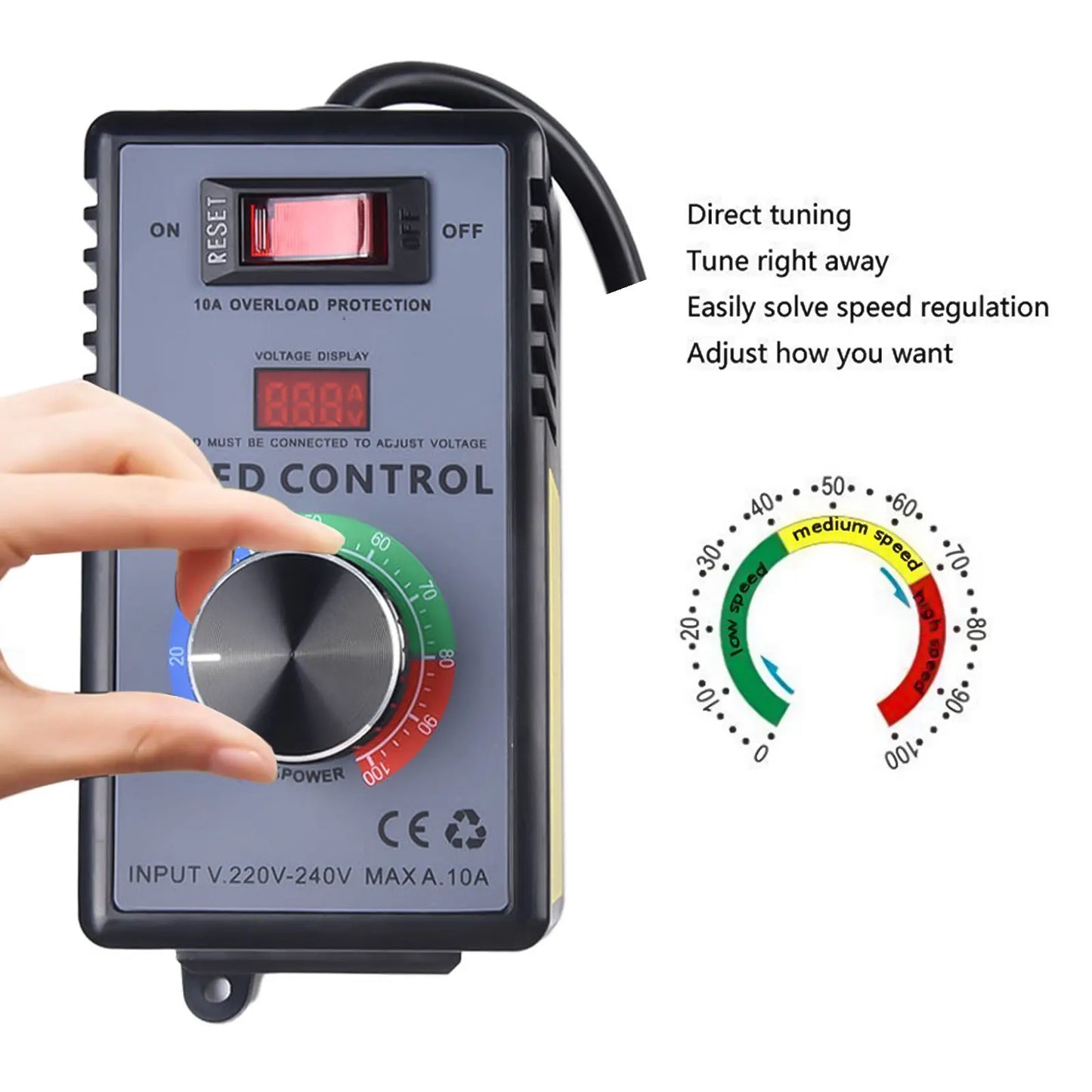 Angle Grinder Speed Controller Switch for Hand Drill & Polishing Fan - Stepless Motor Speed Control for Industrial Automation