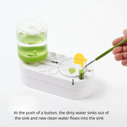 Creative Novelty Fast Watercolor Pen Brush Washer - Convenient One-Click Water Circulation and Replacement System