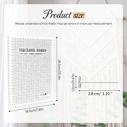 Creative Macrame Grid Board – DIY Handcraft Knitting & Wool String Mat