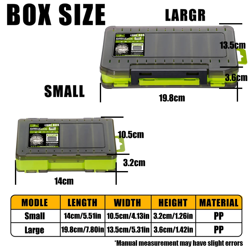 Fishing Tackle Box – 14 Compartment Double-Sided Storage Case for Lures, Hooks & Accessories, Fishing Tool Organizer