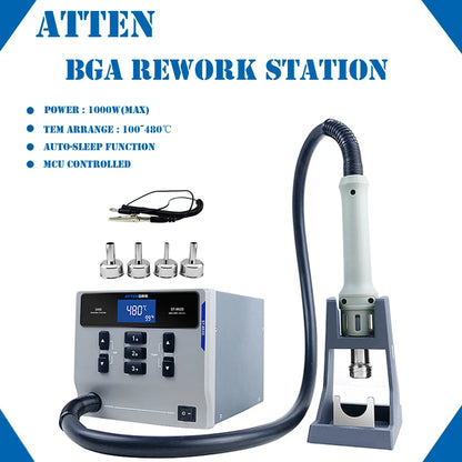 ATTEN ST-862D Hot Air Gun Soldering Station – 1000W Lead-Free Digital Display Rework Station for Phone & PCB Repair