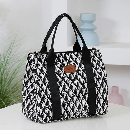 Insulated Commuter Lunch Bag with Storage Pouch — Portable Handbag for Office, Thermal Food Carrier with Meal Box Included