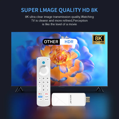MX10 K9 PRO TV Stick – Android 13, 8K/4K Support, WiFi 6, Allwinner H618 Quad-Core, Voice Remote Smart TV Box