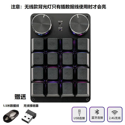 COIDEA Mini Wired RGB Keypad with Knob – Portable Macro Programming Keyboard for PS/Design Custom Controls, Gaming & Creative Work Gift Device
