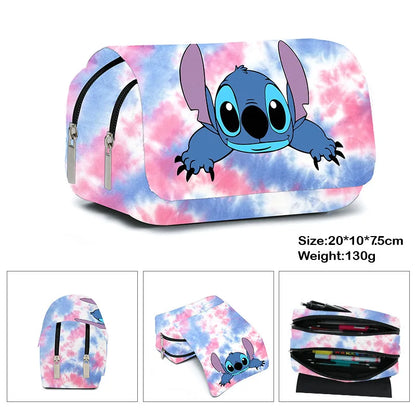Stitch Fully Printed Flap Pencil Case – Kawaii Anime Stationery Box for School Girls
