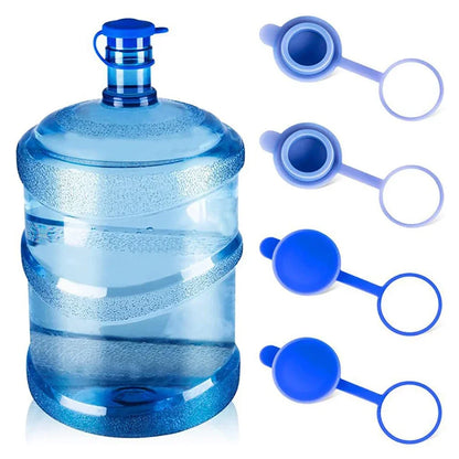 Silicone Reusable Water Jug Caps — Durable Non-Spill Replacement Lids with Inner Plug for Water Bottles